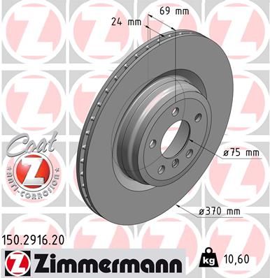Диск тормозной ZIMMERMANN 150291620
