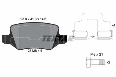Колодки тормозные дисковые задние с противошумной пластиной TEXTAR 2313805