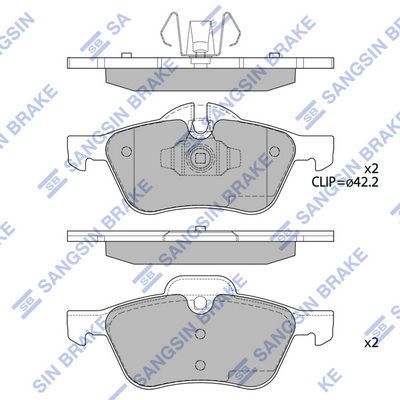 Колодки тормозные дисковые SANGSIN SP2243