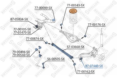 Сайлентблок продольного рычага STELLOX 8707440SX