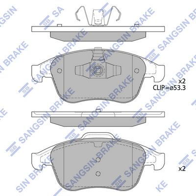 Колодки тормозные передние SANGSIN SP4055