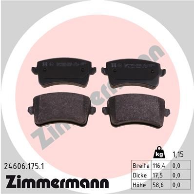 Колодки тормозные дисковые ZIMMERMANN 246061751
