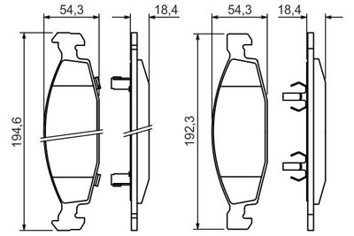 Комплект колодок для дискового тормоза BOSCH 0986424666