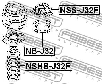 Пыльник амортизатора переднего FEBEST NSHBJ32F