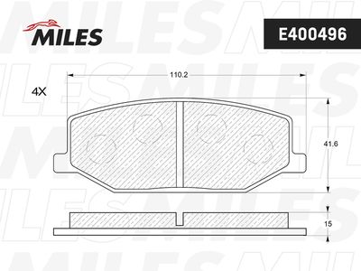 Колодки тормозные передние Miles E400496