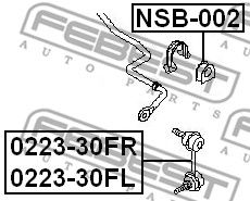 Втулка стабилизатора переднего FEBEST NSB002