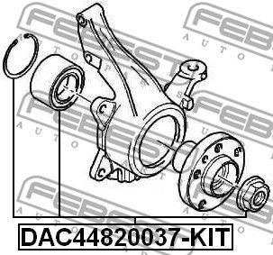 Подшипник ступичный передний ремкомплект FEBEST DAC44820037KIT