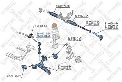 Тяга стабилизатора переднего STELLOX 5601014SX