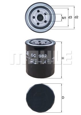 Фильтр масляный MAHLE OC982