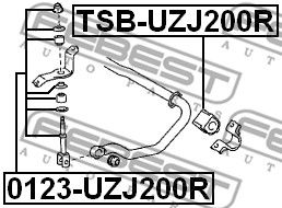Втулка стабилизатора заднего FEBEST TSBUZJ200R
