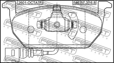 Колодки тормозные передние FEBEST 2601OCTA7F