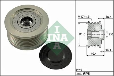 Шкив генератора INA 535011510