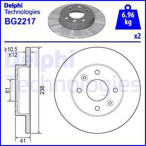 Диск тормозной DELPHI BG2217