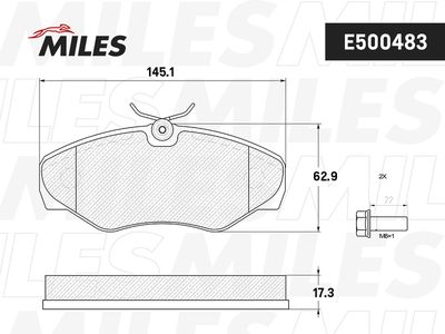 Колодки тормозные передние Miles E500483