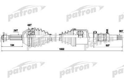 Полуось правая PATRON PDS0290