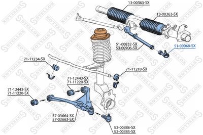 Наконечник рулевой STELLOX 5100068SX