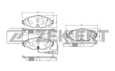 Колодки тормозные дисковые передние Zekkert BS1047