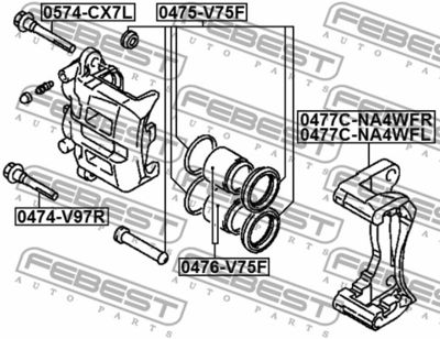 Ремкомплект тормозного суппорта MITSUBISHI 4605B869