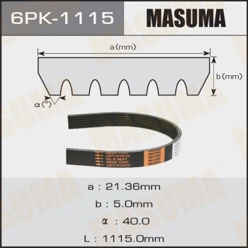 Ремень ручейковый Masuma 6PK1115