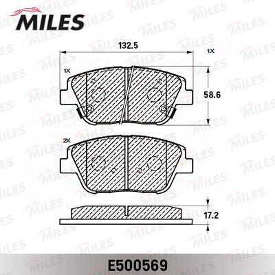 Колодки тормозные передние Miles E500569