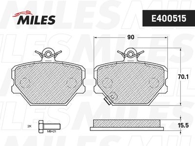 Колодки тормозные дисковые Miles E400515