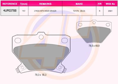 Колодки тормозные TOYOTA 0446652030