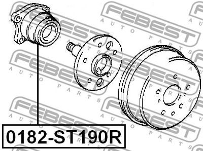 Ступица колеса заднего в сборе FEBEST 0182ST190R