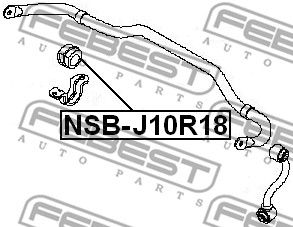 Втулка стабилизатора заднего FEBEST NSBJ10R18
