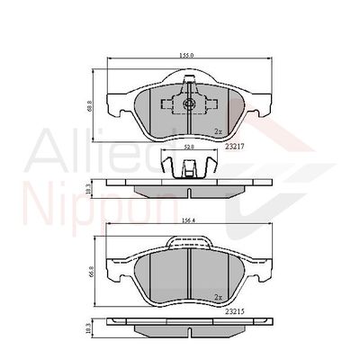 Колодки тормозные ALLIED NIPPON ADB01115