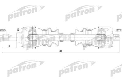 Полуось задняя PATRON PDS1092