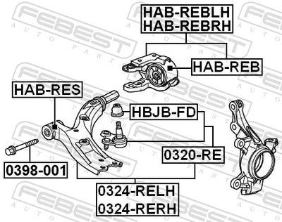 Сайлентблок рычага подвески HONDA 51396T0AA01