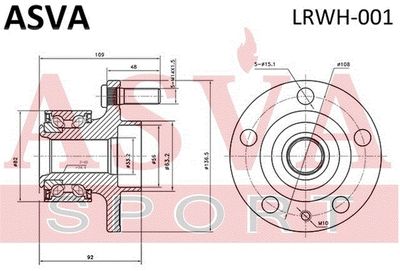 Ступица переднего колеса ASVA LRWH001
