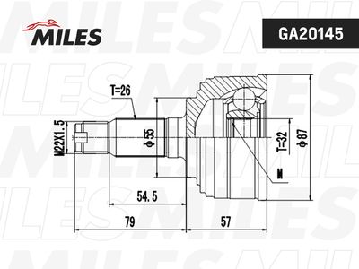 ШРУС наружный Miles GA20145