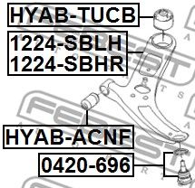Рычаг передний левый FEBEST 1224SBLH