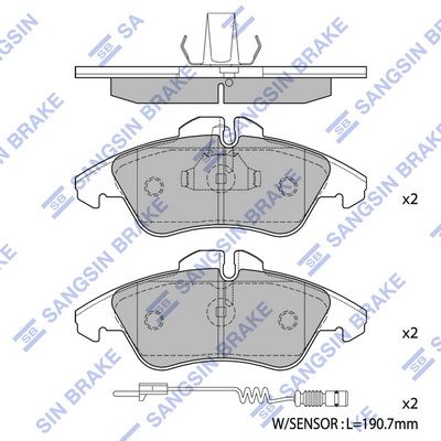 Колодки тормозные передние SANGSIN SP1273