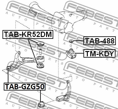Подушка дифференциала передняя FEBEST TAB488