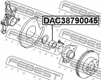 Подшипник ступицы задней FEBEST DAC38790045