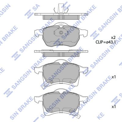 Колодки тормозные дисковые SANGSIN SP1805