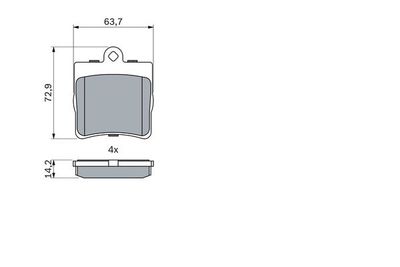 Комплект колодок для дискового тормоза BOSCH 0986494016