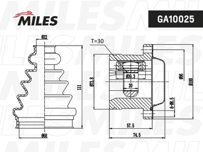 ШРУС внутренний Miles GA10025