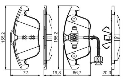 Колодки тормозные дисковые передние BOSCH 0986495129