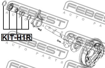 Подшипник задней полуоси комплект FEBEST KITH1R
