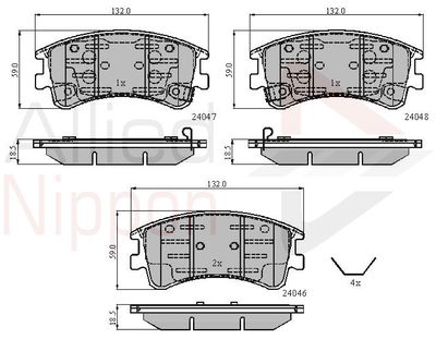 Колодки тормозные дисковые передние ALLIED NIPPON ADB3950