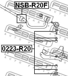 Втулка стабилизатора переднего FEBEST NSBR20F