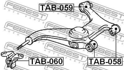 Сайлентблок рычага задней подвески FEBEST TAB059