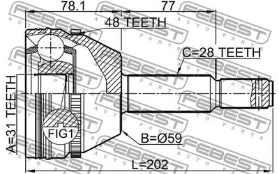 ШРУС наружный FEBEST 2110TRD9A48