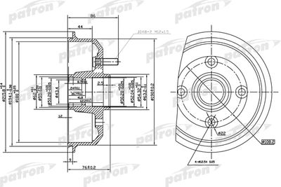 Барабан тормозной задний PATRON PDR1059