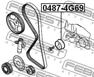 Ролик натяжителя ремня ГРМ FEBEST 04874G69