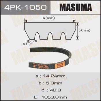 Ремень ручейковый Masuma 4PK1050