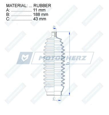 Пыльник рулевой рейки MotorHerz RDZ0370MG